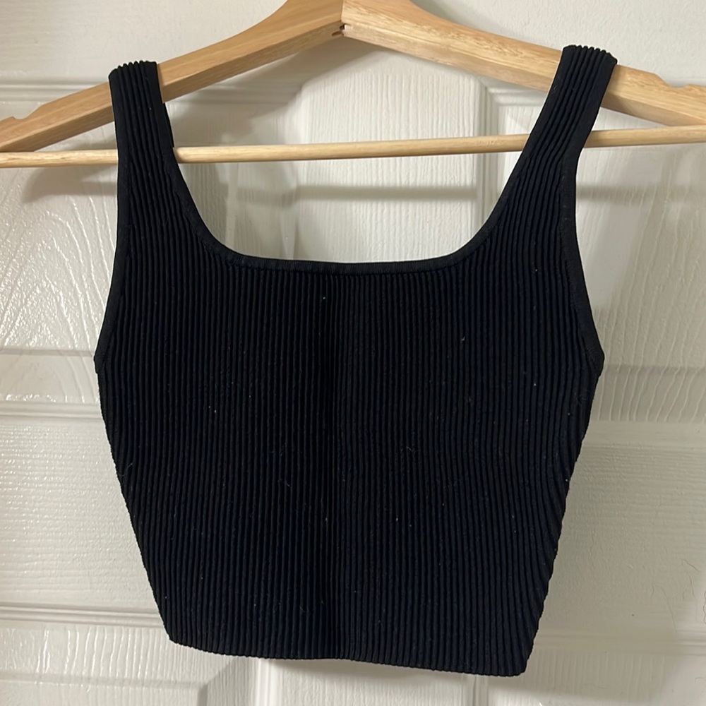 Sculpt Knit Squareneck Cropped Tank